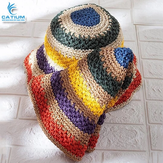 Mũ Cói Cầu Vồng