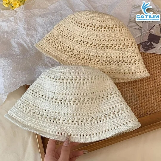 Mũ Len Bucket Dệt Thưa