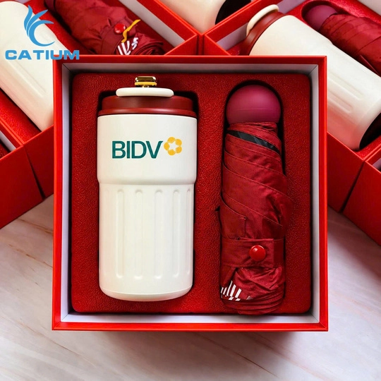 Set Quà Tặng Bình Giữ Nhiệt Và Ô Dù