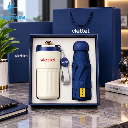 Set Quà Tặng Bình Giữ Nhiệt Và Ô Dù
