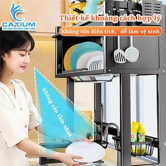 Kệ Để Chén Bát Có Nắp Đậy Thông Minh Đa Năng