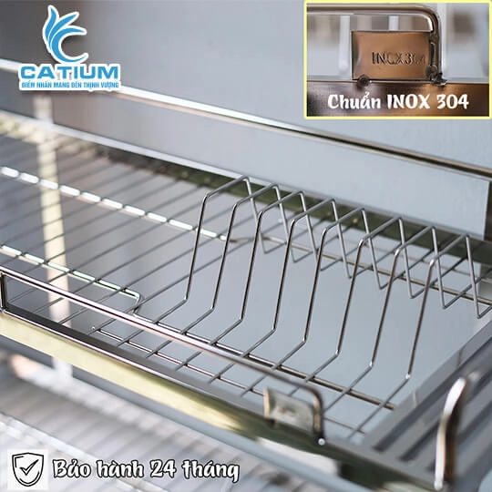 Kệ Chén Inox 304 2 Tầng Treo Tường
