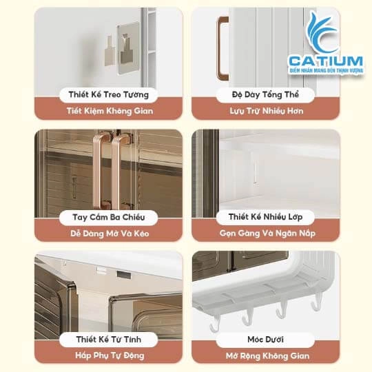 Tủ Đựng Mỹ Phẩm Treo Tường 3 Tầng