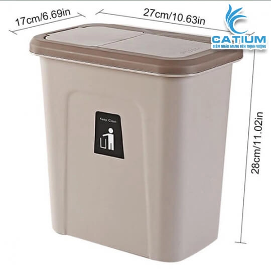 Thùng Rác Treo Cánh Tủ Có Nắp