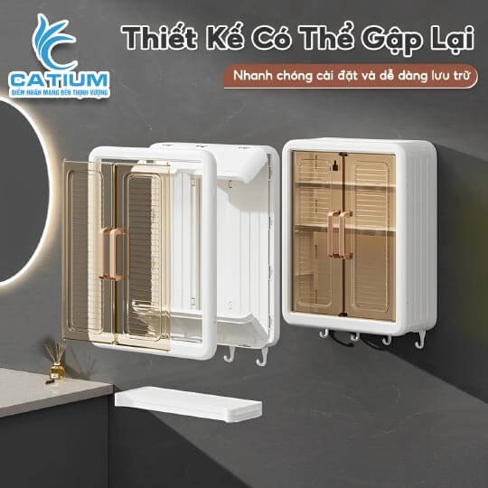 Tủ Đựng Mỹ Phẩm Treo Tường 3 Tầng