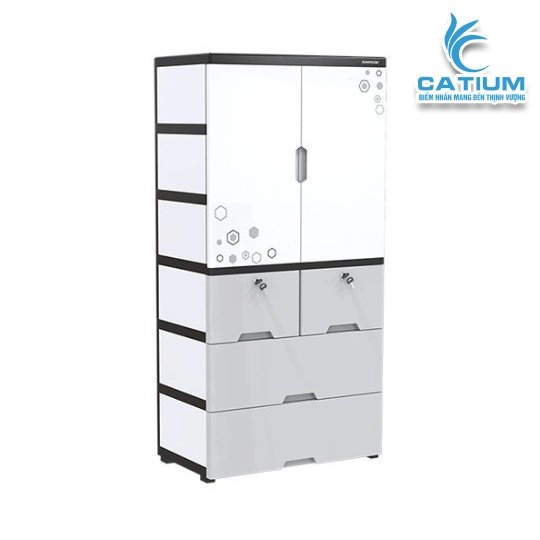 Tủ Nhựa 2 Cánh 4 Ngăn Sunhouse