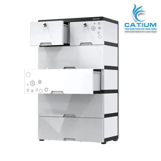 Tủ Nhựa Đôi 6 Ngăn Happy Family Sunhouse KS-CA688F6