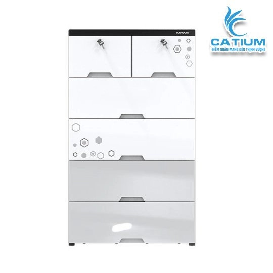 Tủ Nhựa Đôi 6 Ngăn Happy Family Sunhouse KS-CA688F6