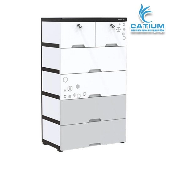 Tủ Nhựa Đôi 6 Ngăn Happy Family Sunhouse KS-CA688F6