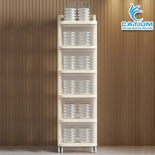 Tủ Nhựa Trong Suốt Có Bánh Xe