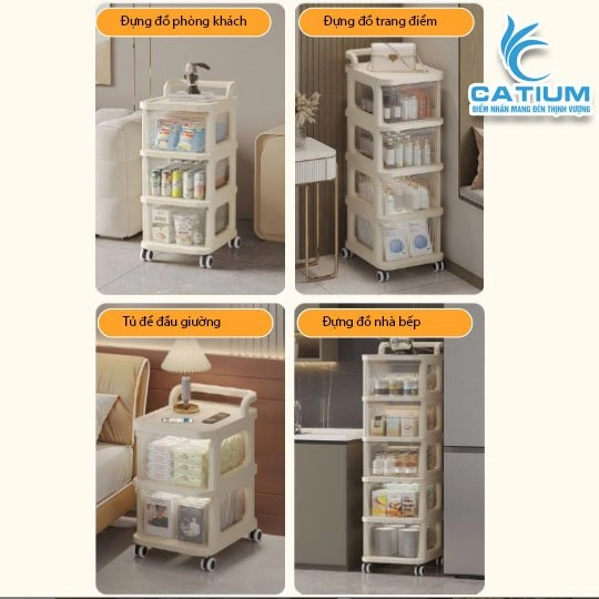 Tủ Nhựa Trong Suốt Có Bánh Xe