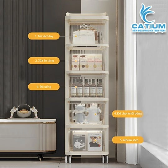 Tủ Nhựa Trong Suốt Có Bánh Xe