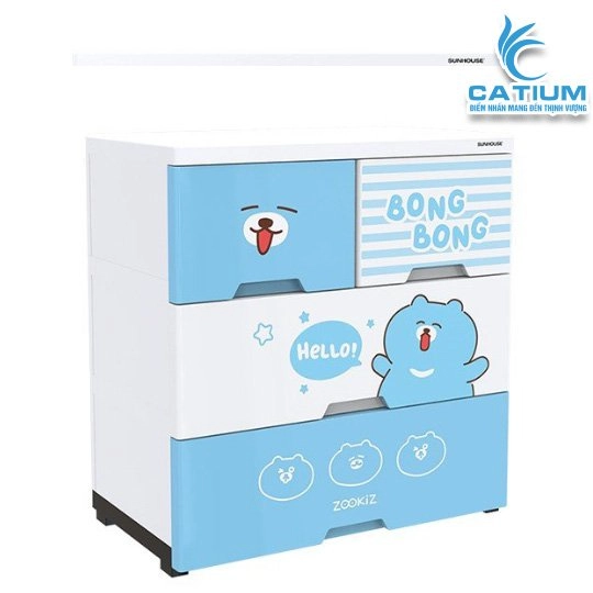 Tủ Nhựa Trẻ Em 4 Ngăn Sunhouse KS-CA688B4