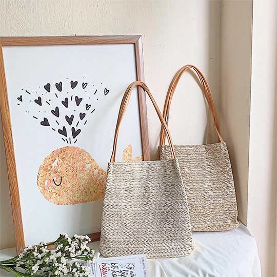 Túi Cói Cục Gỗ Đeo Vai