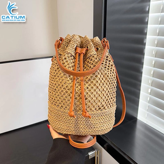 Túi Cói Lót Vải Rút