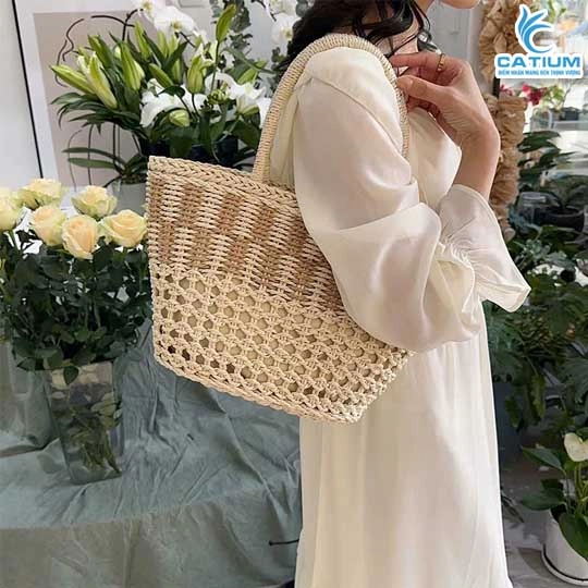 Túi Cói Xô Hoa Giữa
