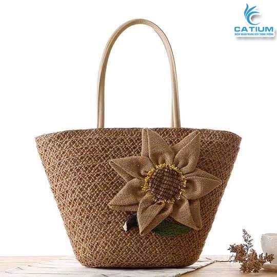 Túi Cói Hoa Hướng Dương Đeo Vai