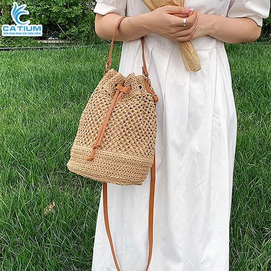 Túi Cói Lót Vải Rút