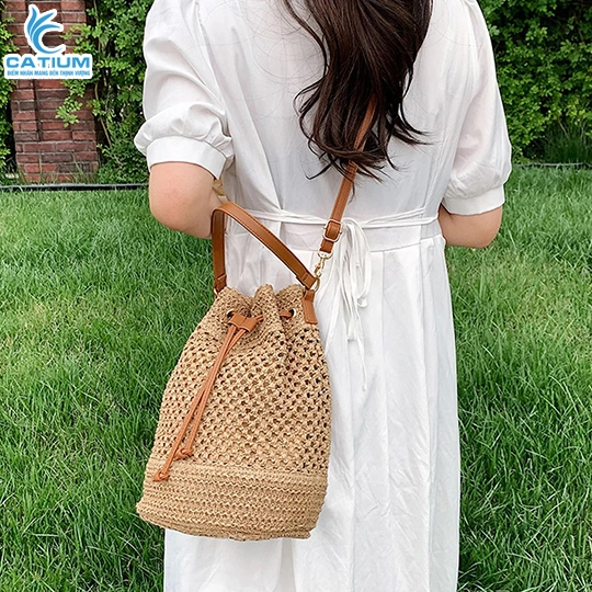 Túi Cói Lót Vải Rút
