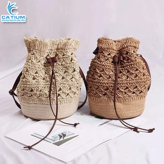 Túi Cói Lót Vải Rút