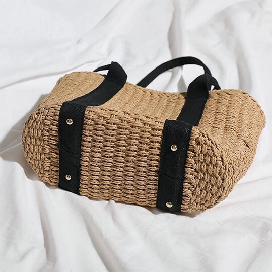 Túi Cói Sọc Đen Lớn