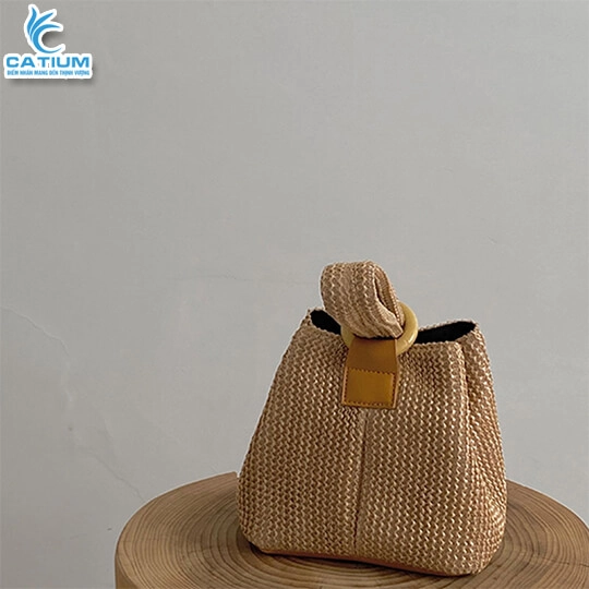 Túi Cói Cườm Cầm Tay