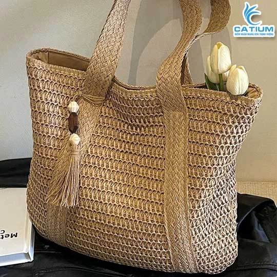 Túi Cói Đeo Vai Sợi Bện