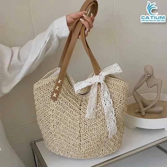 Túi Cói Miệng Chữ V