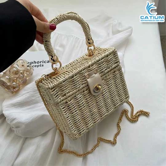 Túi Cói Hộp Bucket