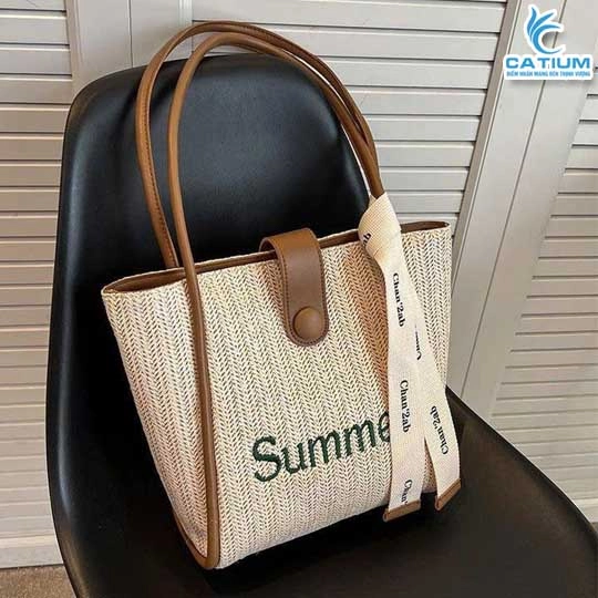 Túi Cói Bố Đeo Vai Chữ Summer