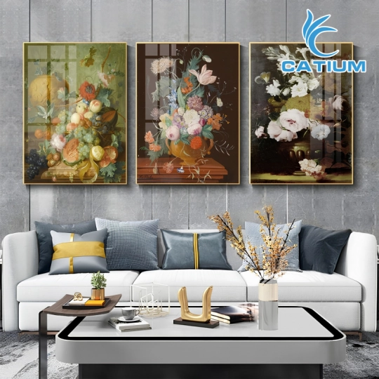 Bộ 3 Tranh Bình Hoa Treo Tường 