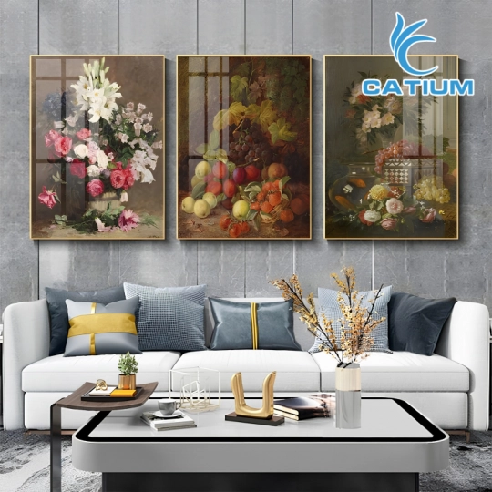 Bộ 3 Tranh Bình Hoa Treo Tường 