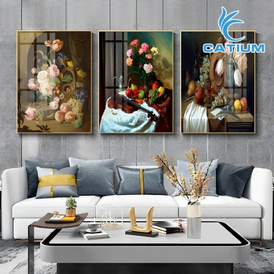 Bộ 3 Tranh Bình Hoa Treo Tường 