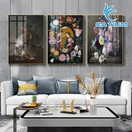 Bộ 3 Tranh Bình Hoa Treo Tường 