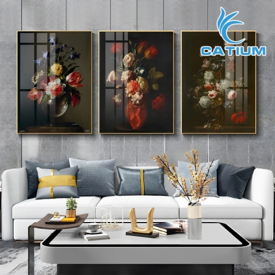 Bộ 3 Tranh Bình Hoa Treo Tường 